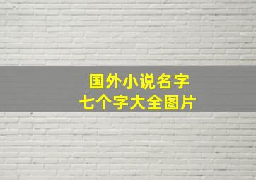 国外小说名字七个字大全图片