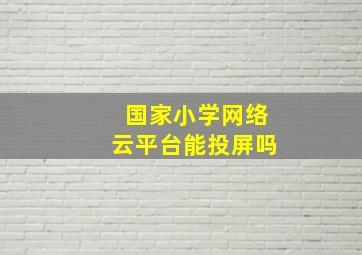 国家小学网络云平台能投屏吗