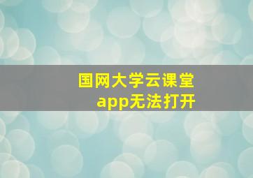 国网大学云课堂app无法打开