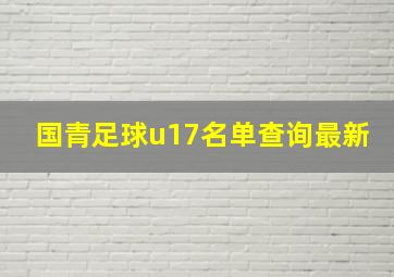 国青足球u17名单查询最新