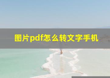 图片pdf怎么转文字手机