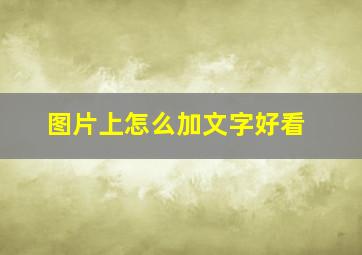 图片上怎么加文字好看