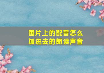 图片上的配音怎么加进去的朗读声音