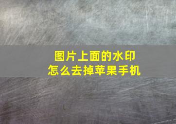 图片上面的水印怎么去掉苹果手机