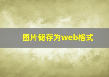 图片储存为web格式