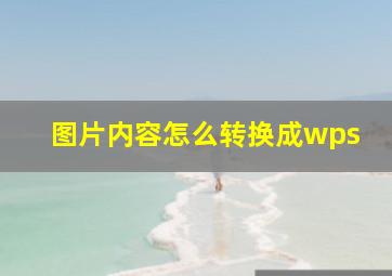 图片内容怎么转换成wps