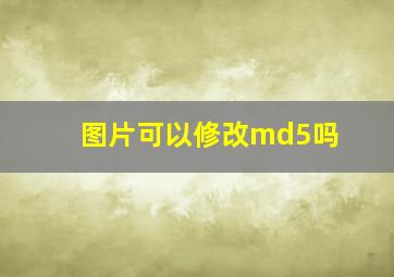 图片可以修改md5吗