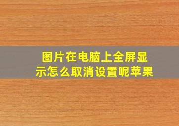 图片在电脑上全屏显示怎么取消设置呢苹果