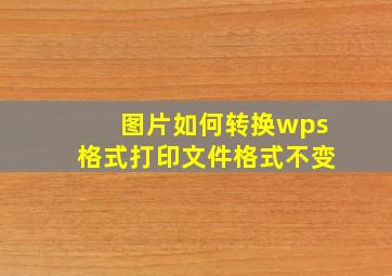 图片如何转换wps格式打印文件格式不变