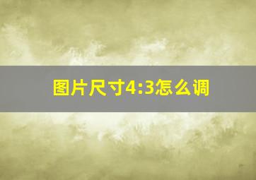 图片尺寸4:3怎么调