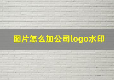 图片怎么加公司logo水印