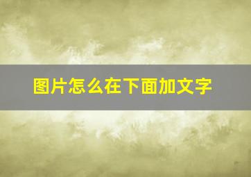 图片怎么在下面加文字