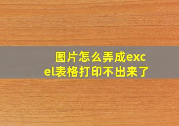 图片怎么弄成excel表格打印不出来了