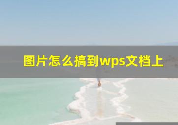 图片怎么搞到wps文档上