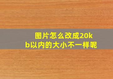 图片怎么改成20kb以内的大小不一样呢