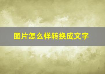 图片怎么样转换成文字