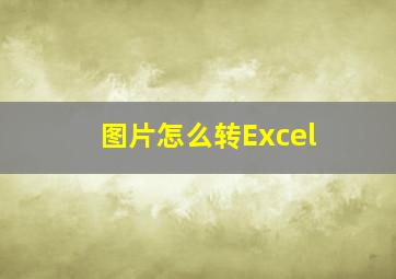 图片怎么转Excel