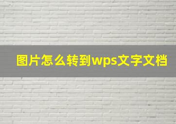 图片怎么转到wps文字文档