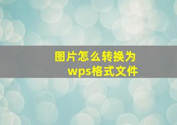 图片怎么转换为wps格式文件