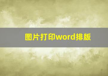 图片打印word排版