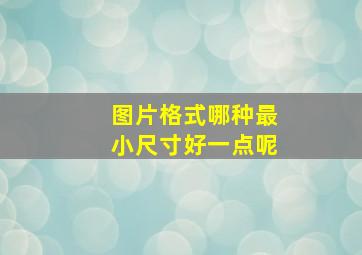 图片格式哪种最小尺寸好一点呢