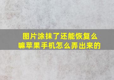 图片涂抹了还能恢复么嘛苹果手机怎么弄出来的