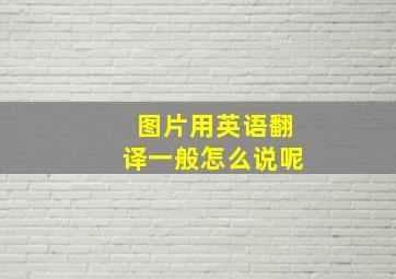 图片用英语翻译一般怎么说呢