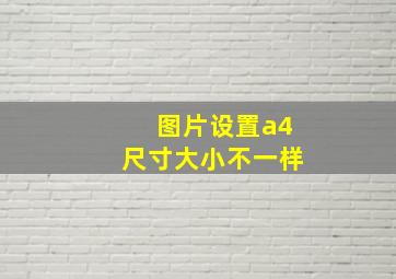 图片设置a4尺寸大小不一样