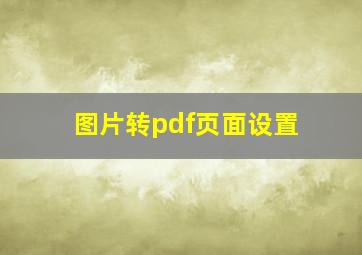 图片转pdf页面设置