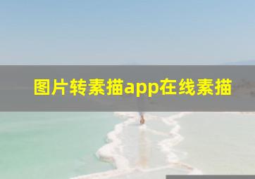 图片转素描app在线素描