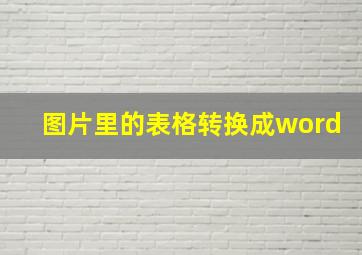 图片里的表格转换成word