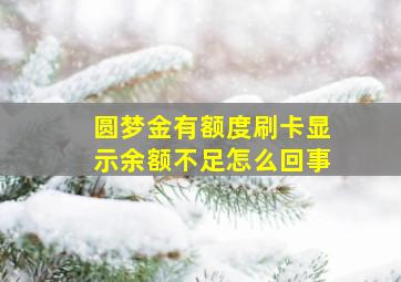 圆梦金有额度刷卡显示余额不足怎么回事