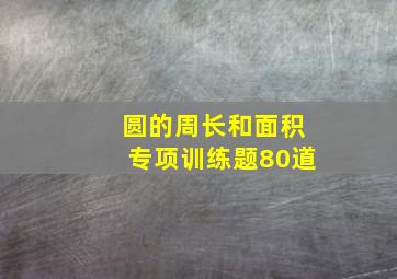 圆的周长和面积专项训练题80道