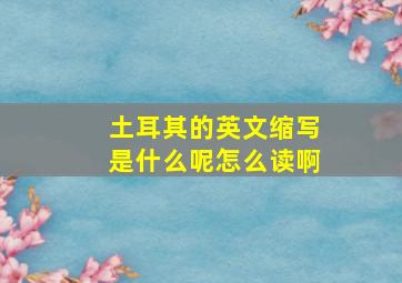 土耳其的英文缩写是什么呢怎么读啊