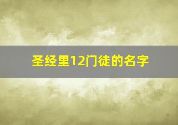 圣经里12门徒的名字