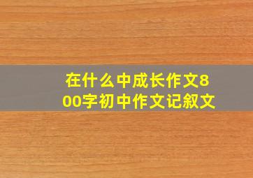 在什么中成长作文800字初中作文记叙文