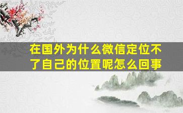 在国外为什么微信定位不了自己的位置呢怎么回事