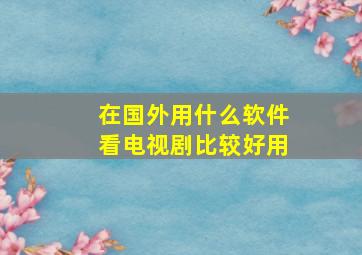 在国外用什么软件看电视剧比较好用