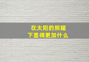 在太阳的照耀下显得更加什么