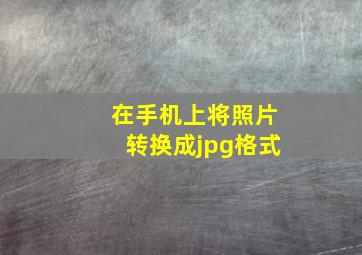 在手机上将照片转换成jpg格式