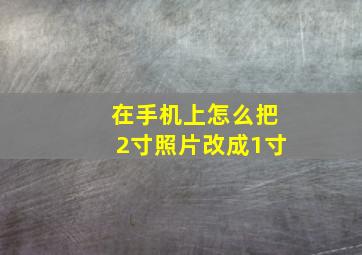 在手机上怎么把2寸照片改成1寸