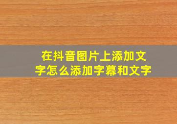 在抖音图片上添加文字怎么添加字幕和文字