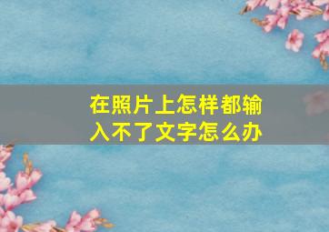 在照片上怎样都输入不了文字怎么办