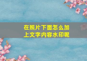 在照片下面怎么加上文字内容水印呢