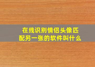 在线识别情侣头像匹配另一张的软件叫什么