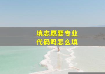 填志愿要专业代码吗怎么填