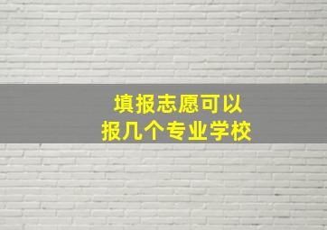 填报志愿可以报几个专业学校