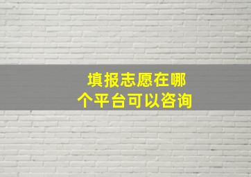 填报志愿在哪个平台可以咨询