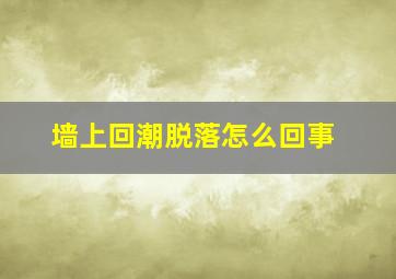 墙上回潮脱落怎么回事