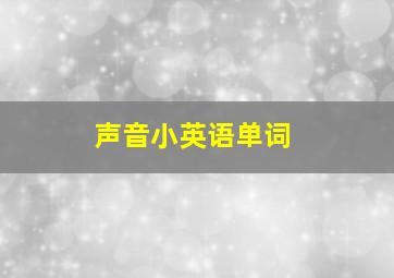 声音小英语单词